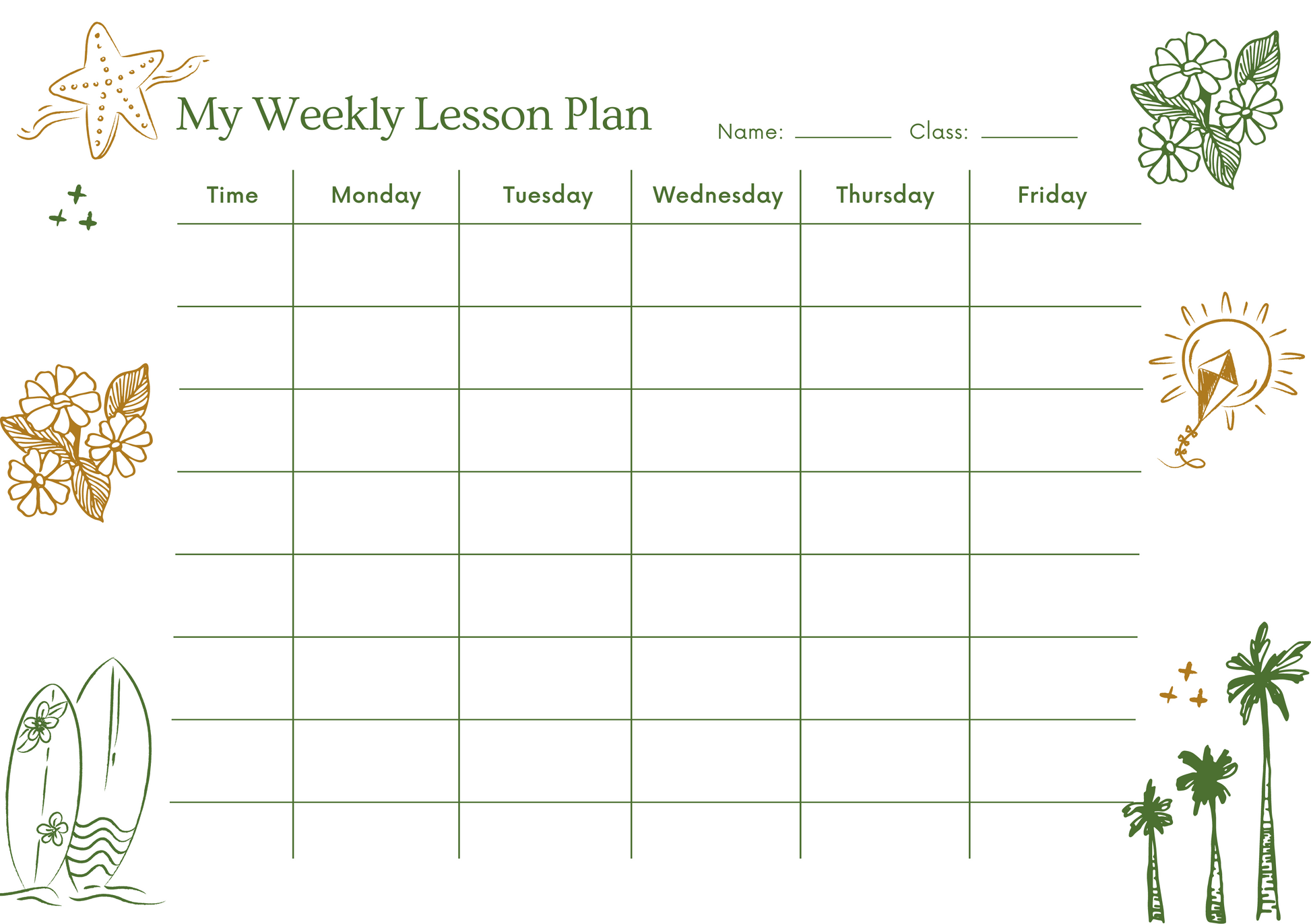 Custom Timetable with Colorful Designs - Available in German and English | PERSONALIZED - ChoreGirl