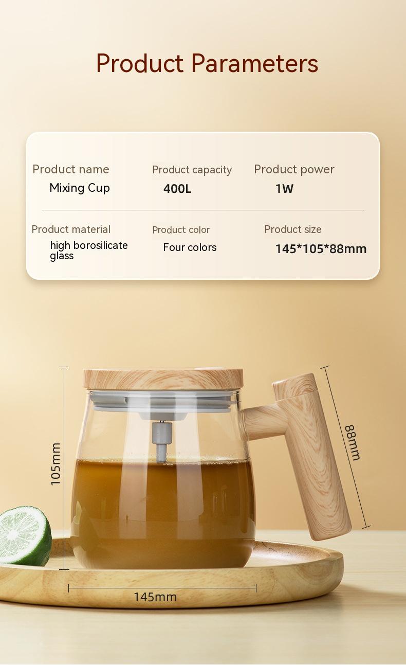 Electric 400ML Self Stirring Glass Mug - ChoreGirl