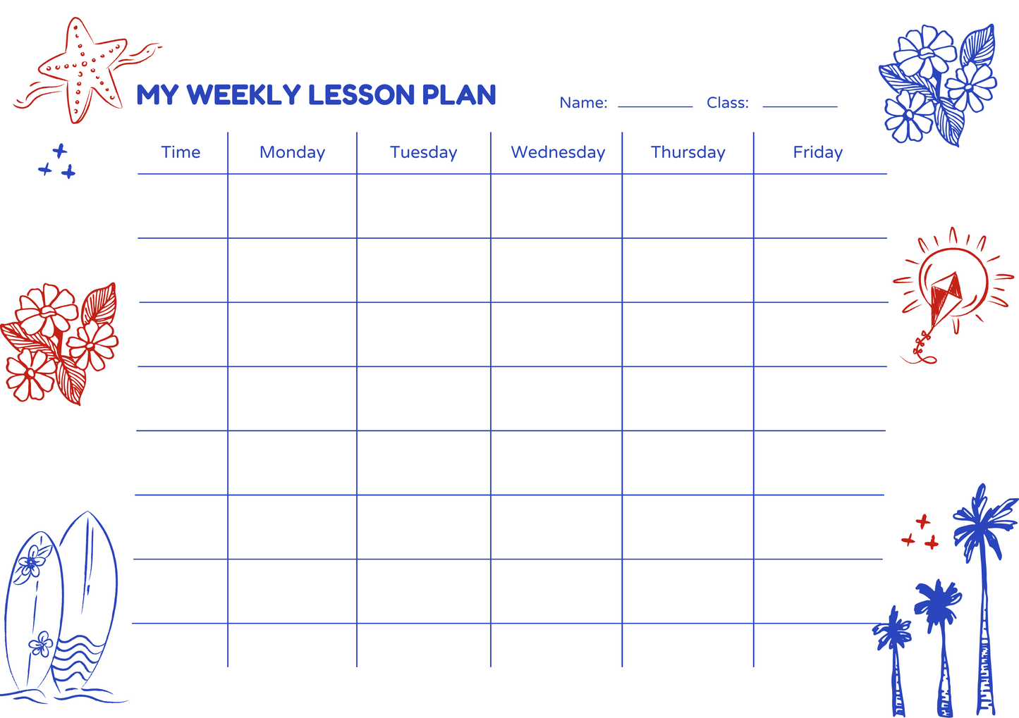 Custom Timetable with Colorful Designs - Available in German and English | PERSONALIZED - ChoreGirl