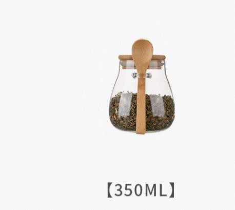Large Capacity Transparent Glass Sealed Storage Jar with Spoon - ChoreGirl