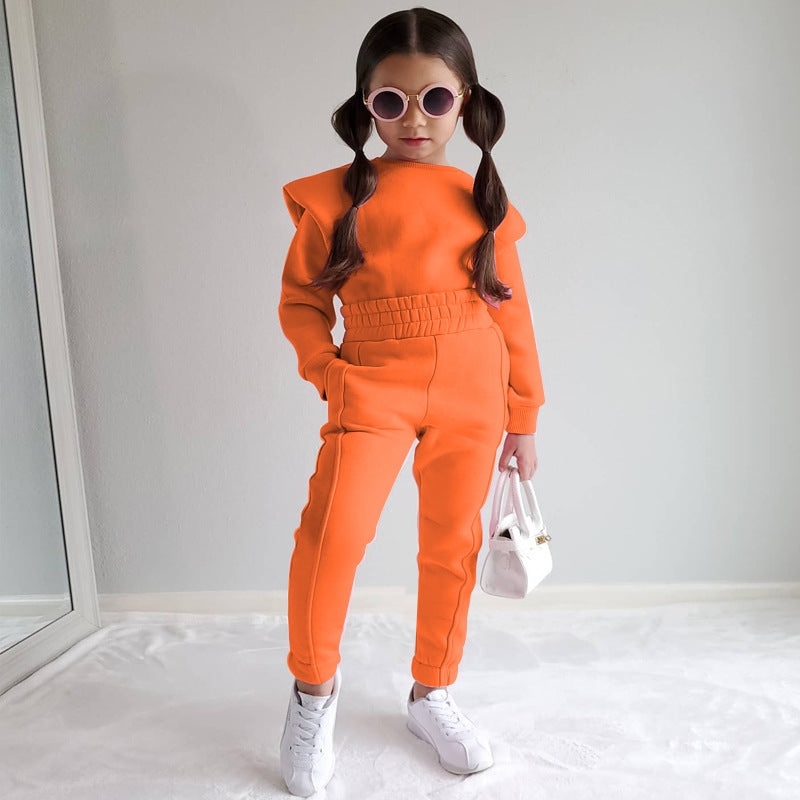 Baby Girl Trendy Casual Long Sleeved Sweatshirt and Pants Outfit Set - ChoreGirl