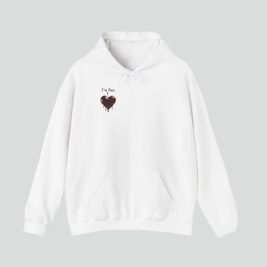 Custom Unisex Anti Valentine's Day I'm fine. Heavy Blend Hooded Sweatshirt | PERSONALIZED - ChoreGirl