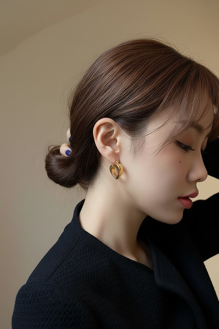 Women's Heart Shape Metal Retro High Quality Earrings - ChoreGirl