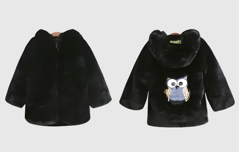 Girl's Faux Fur Thickened Thermal Coat - ChoreGirl