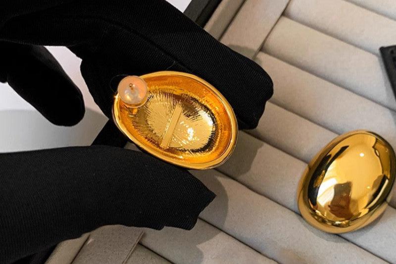 Women's Gold Color Large Earrings - ChoreGirl