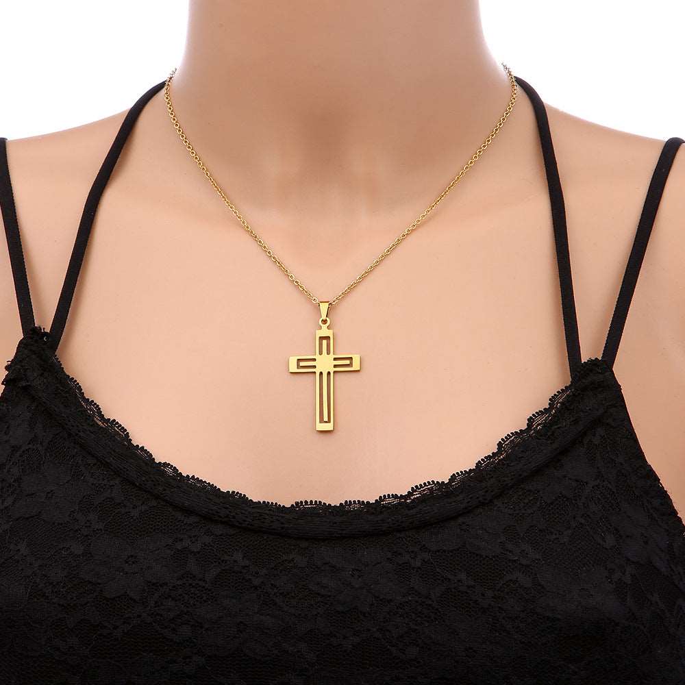 Unisex Stainless Steel Cross Pendant Necklace - ChoreGirl