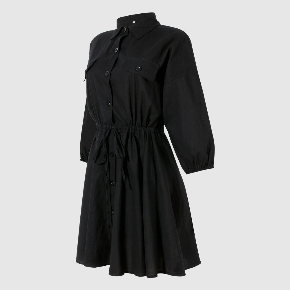 Women's Casual Long Sleeved Short Dress - ChoreGirl