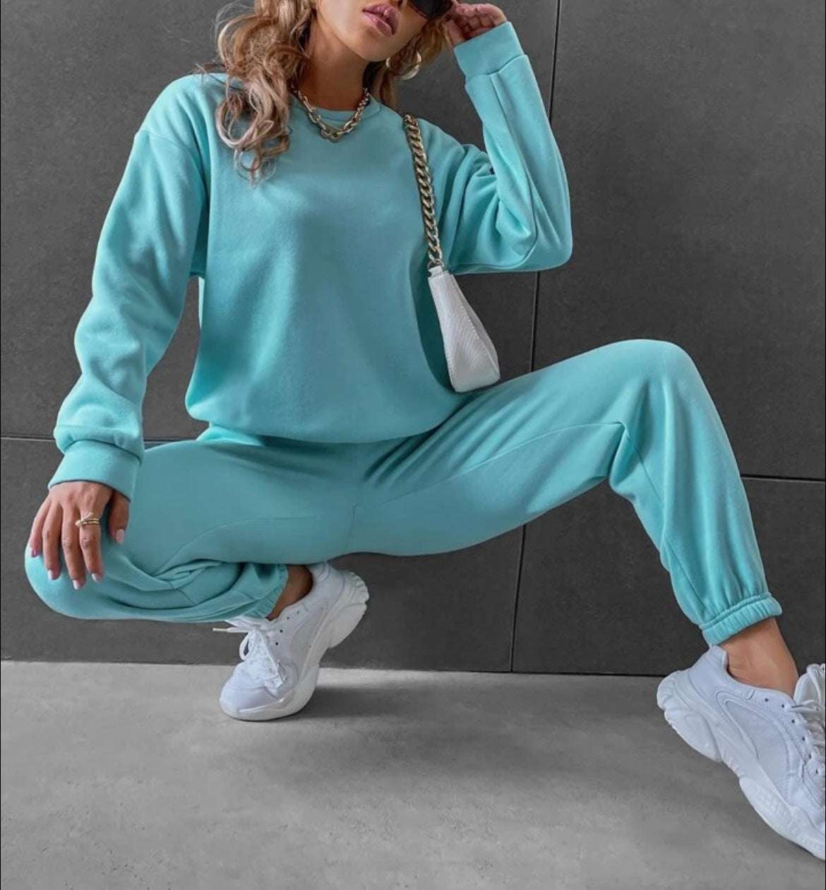 Women's Casual Leisure Long Sleeved Sweatshirt and Pants Outfit Set - ChoreGirl