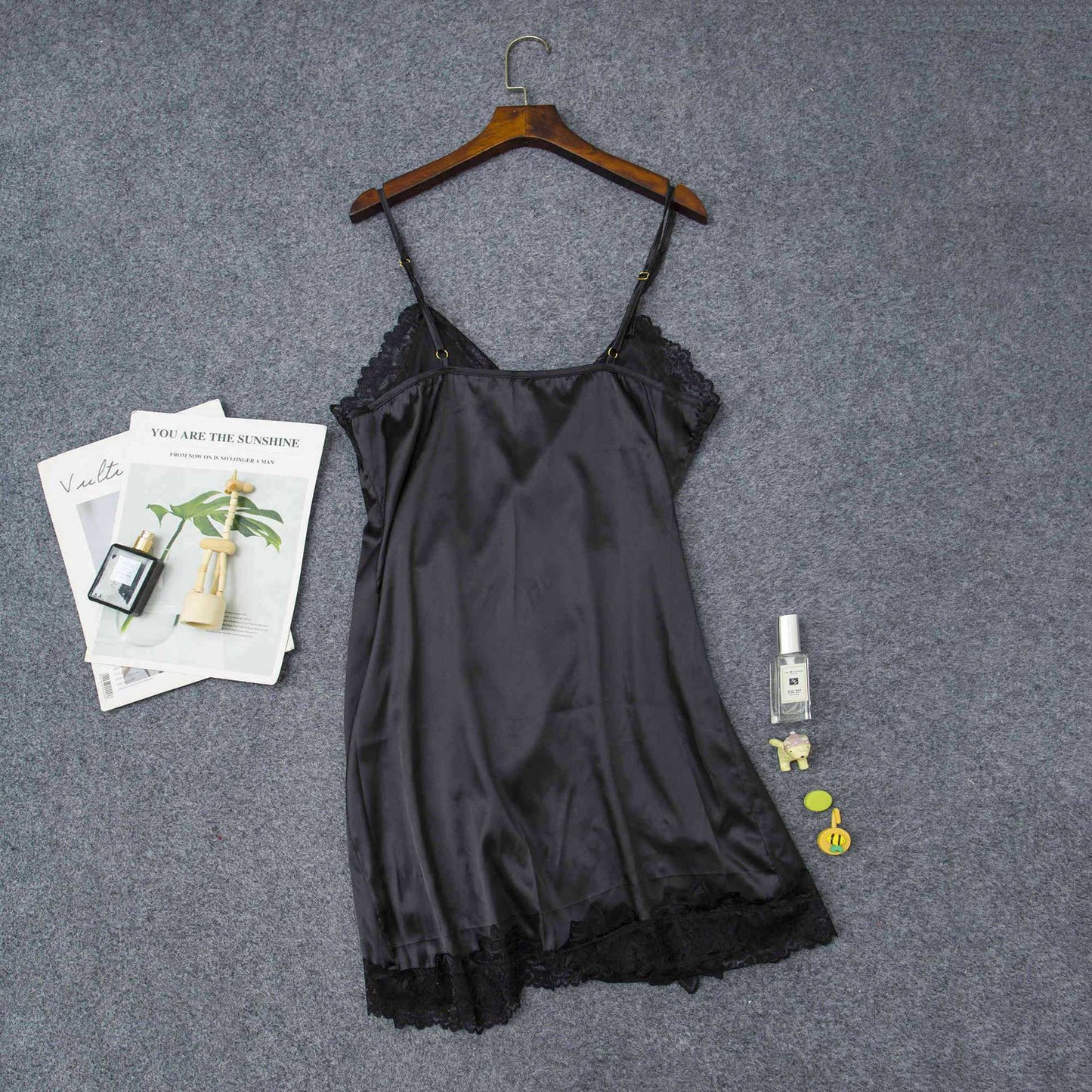 Women's Elastic Short Satin Nightdress - ChoreGirl