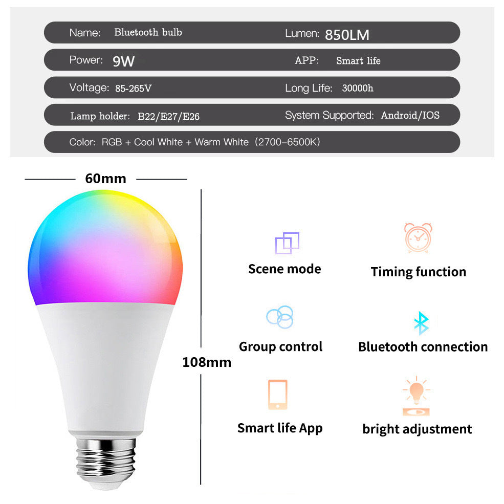 Bluetooth Smart Life Control Color Changing Bulb - ChoreGirl