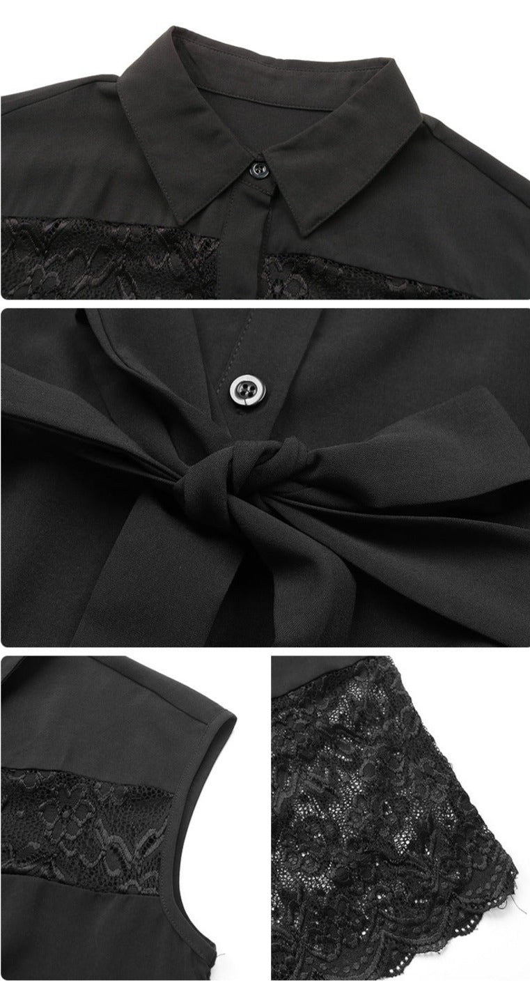 Women's Fashion Lace Shirt Dress - ChoreGirl