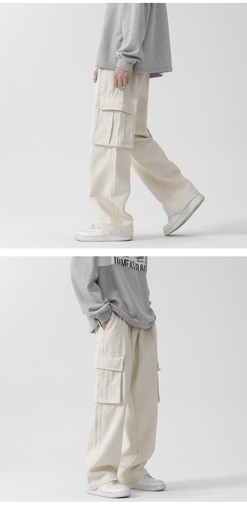 Men's Retro Straight Wide Leg Cargo Pants - ChoreGirl