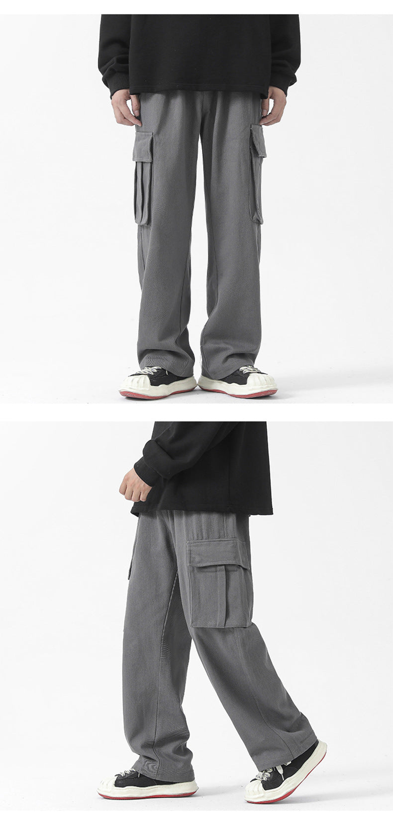 Men's Retro Straight Wide Leg Cargo Pants - ChoreGirl