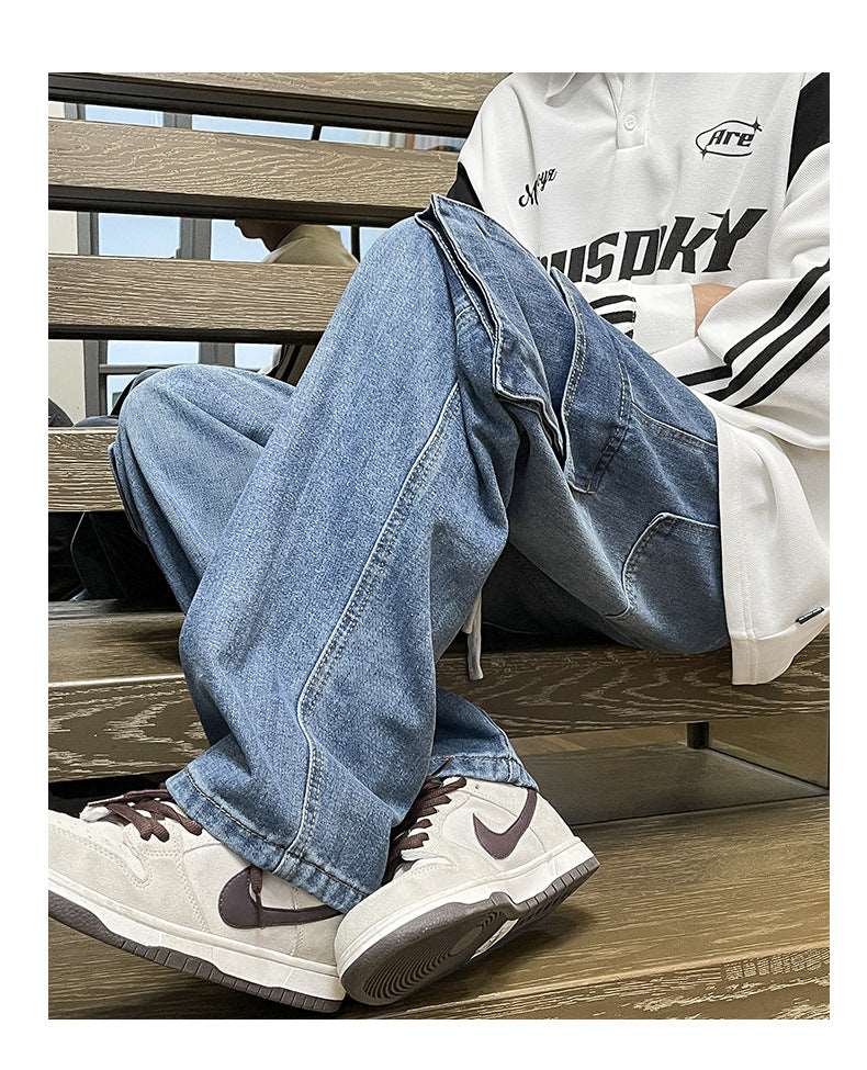 Men's Retro Loose Washed Out Jeans - ChoreGirl