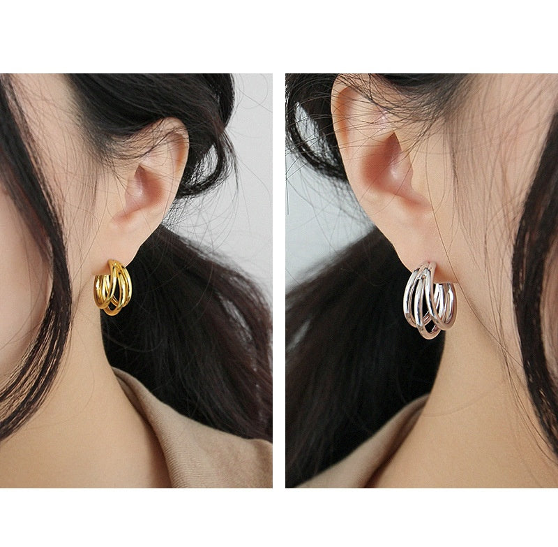Women's Circle Rings S925 Sterling Silver Earrings - ChoreGirl