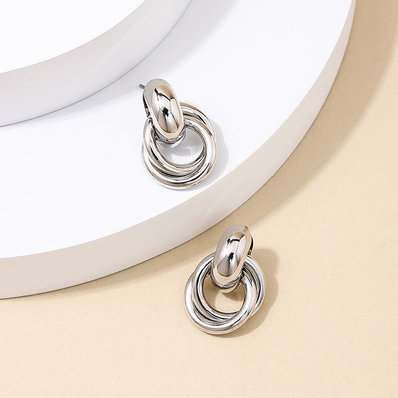 Women's Geometry Pattern Retro Circle Earrings - ChoreGirl