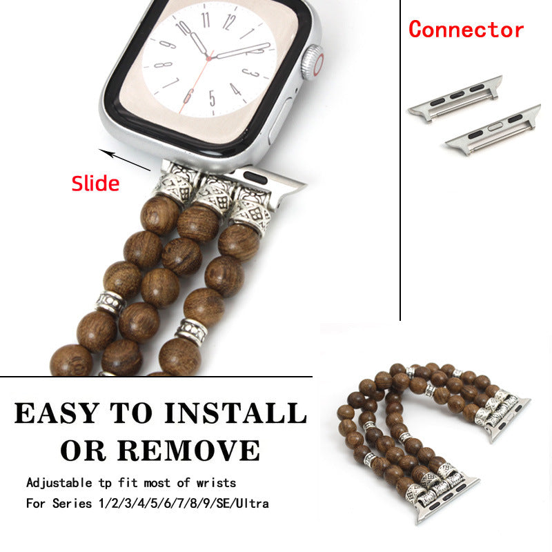 Solid Wood Bead Bracelet for Apple Watch - ChoreGirl