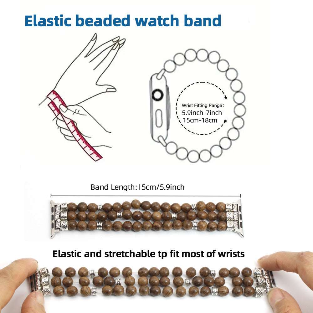 Solid Wood Bead Bracelet for Apple Watch - ChoreGirl