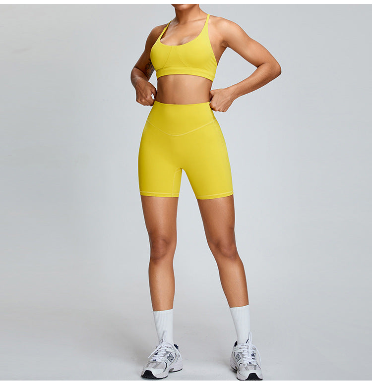 Women's Belly Contracting and Hip Lifting Yoga Shorts and Top Activewear Set - ChoreGirl