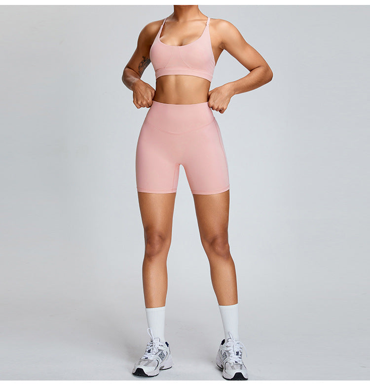 Women's Belly Contracting and Hip Lifting Yoga Shorts and Top Activewear Set - ChoreGirl