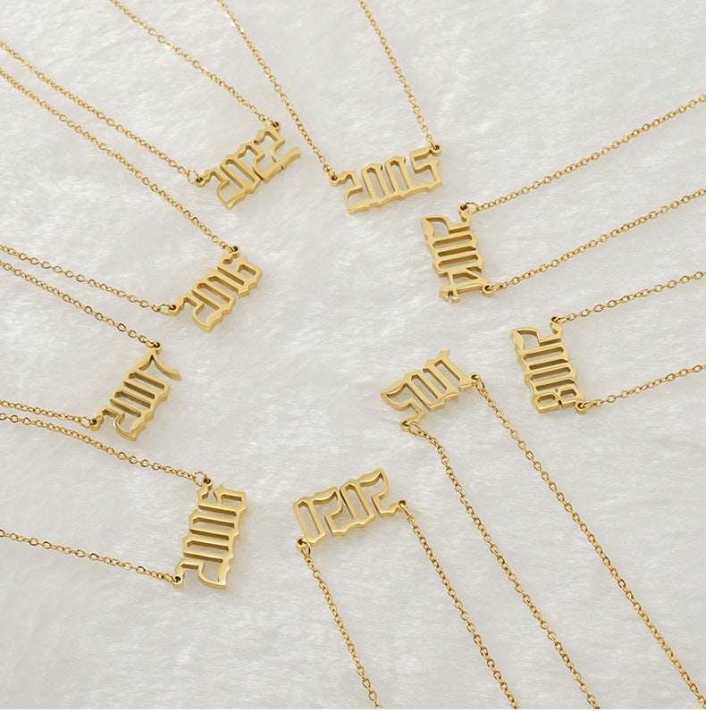 Unisex 18K Stainless Steel 1990-2022 Year Necklace - ChoreGirl