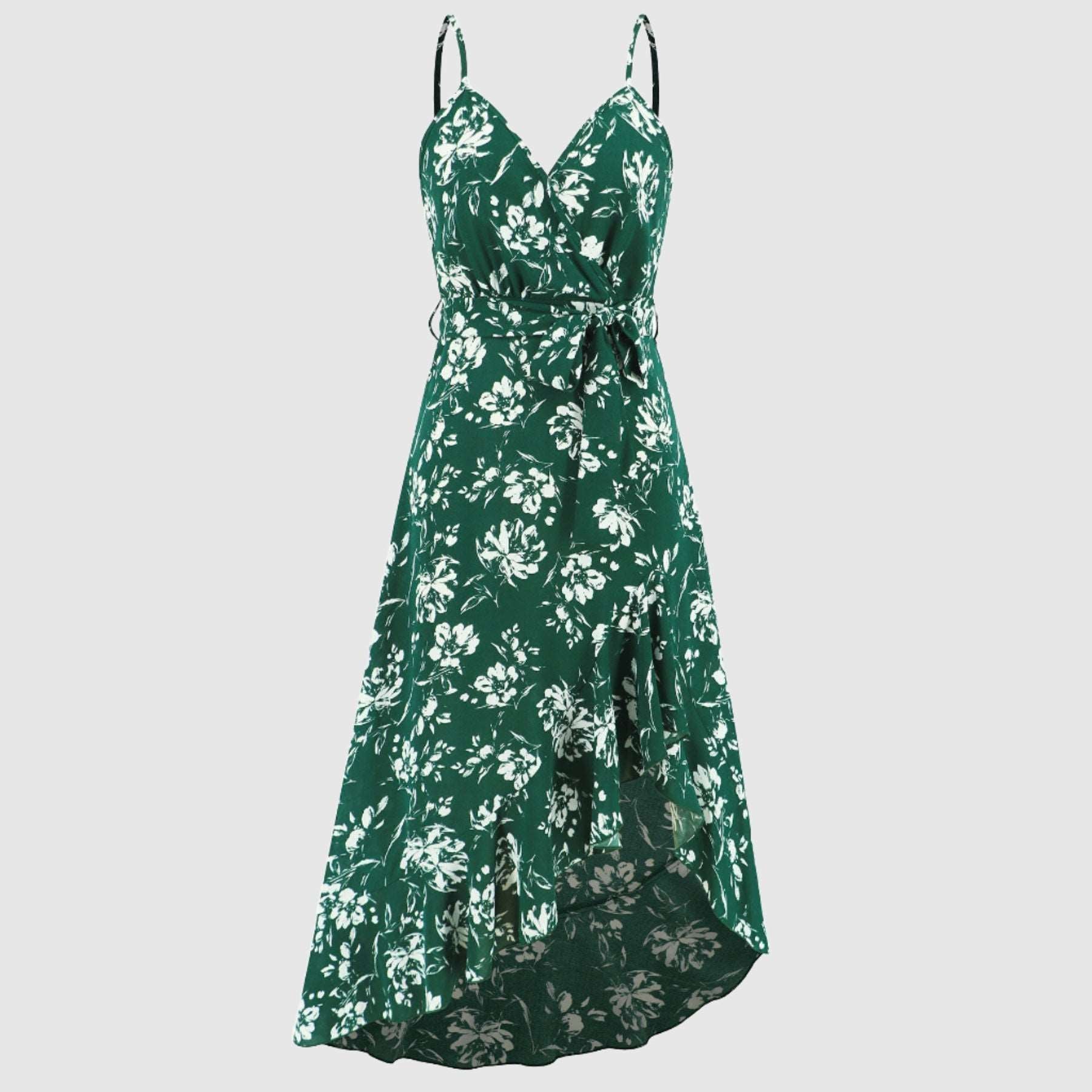 Women's Irregular Cut Floral Strap Dress - ChoreGirl