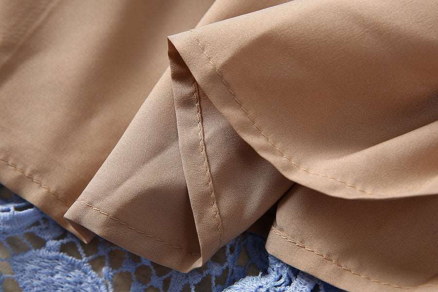 Women's Elegant Vintage Crocheted Round Neck Short Sleeve Dress - ChoreGirl