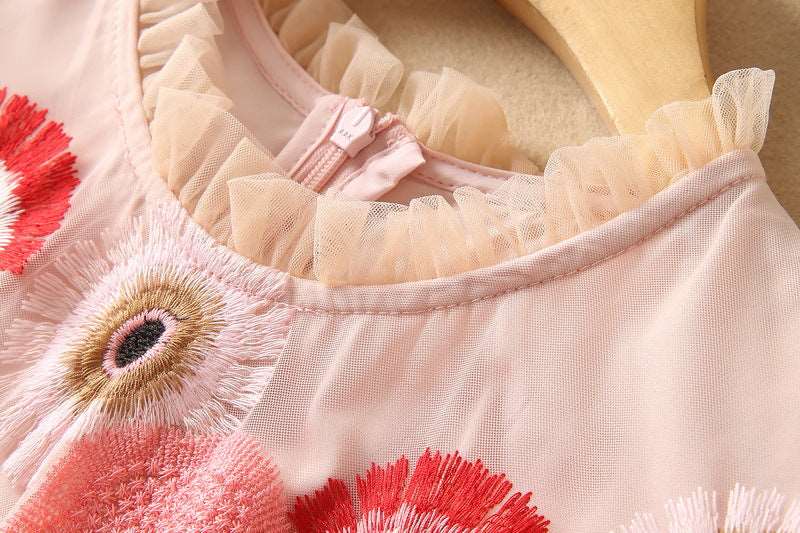 Women's Embroidered Mesh Fashion Dress - ChoreGirl