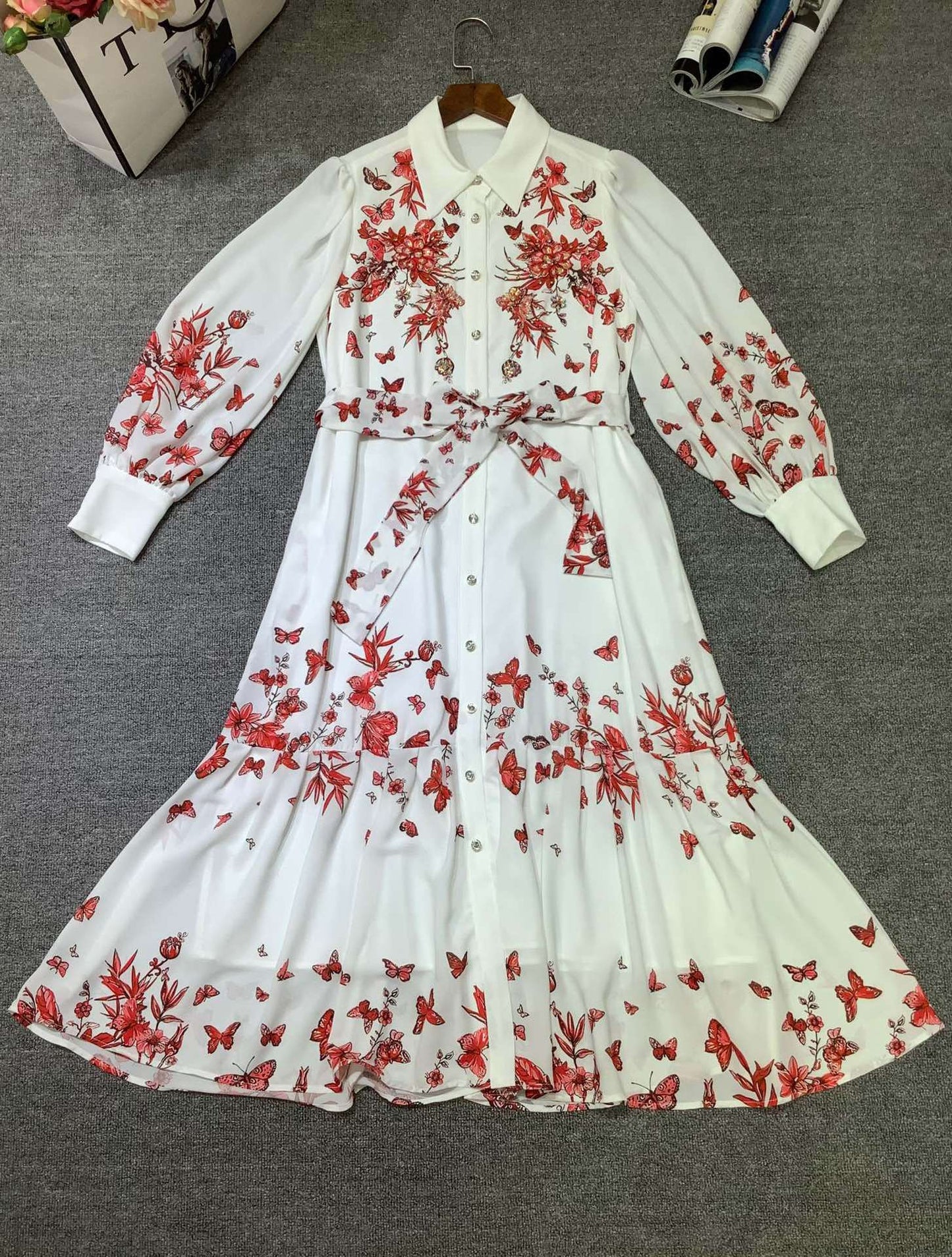 Women's Elegant Long Sleeve Shirt Dress - ChoreGirl