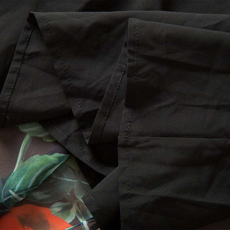 Women's Elegant Tie-neck Big Swing Chiffon Dress - ChoreGirl