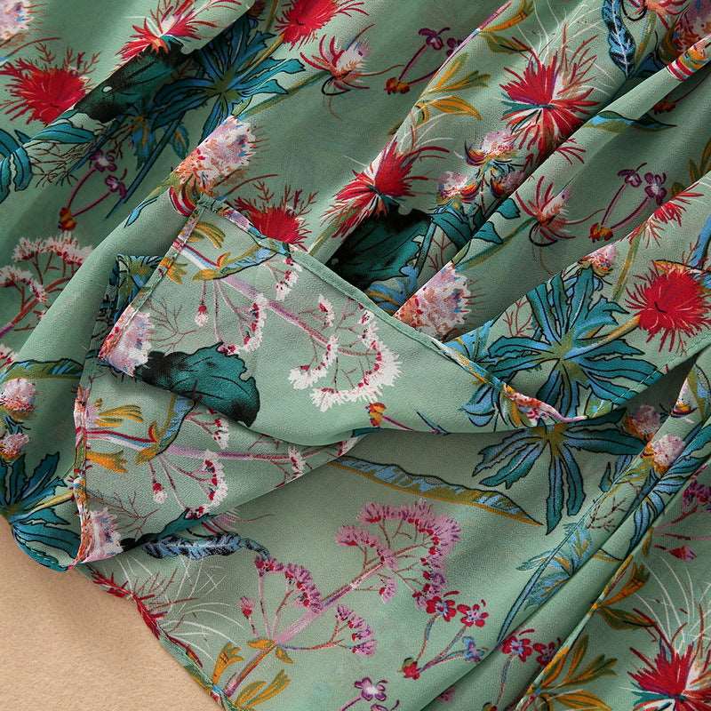 Women's Beaded V-neck Elastic Waist Dress - ChoreGirl