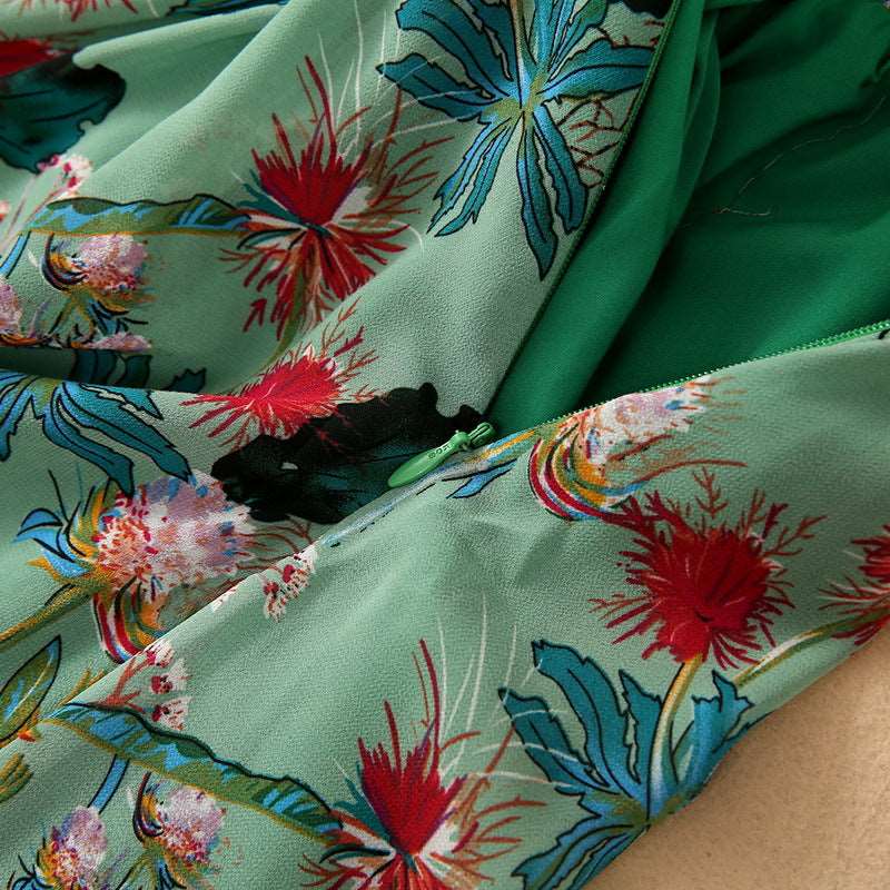 Women's Beaded V-neck Elastic Waist Dress - ChoreGirl