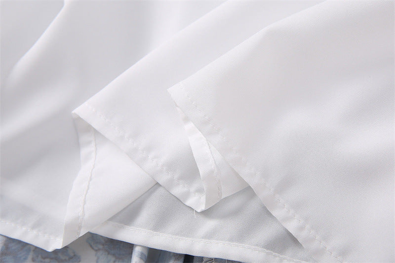 Women's Crocheted Flower Stitching Swing Dress - ChoreGirl