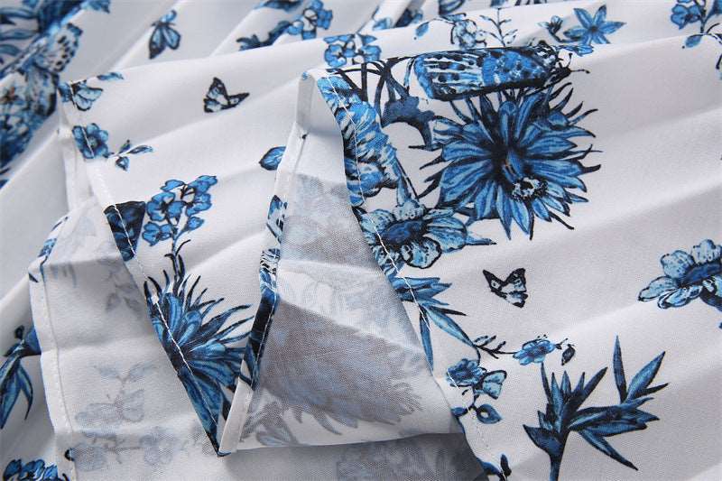 Women's Crocheted Flower Stitching Swing Dress - ChoreGirl