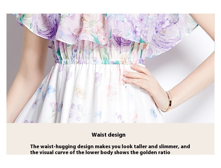 Women's Fairy Style Off-Shoulder Floral Dress - ChoreGirl