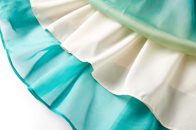 Women's A- Line Rainbow Gradient Chiffon Dress - ChoreGirl