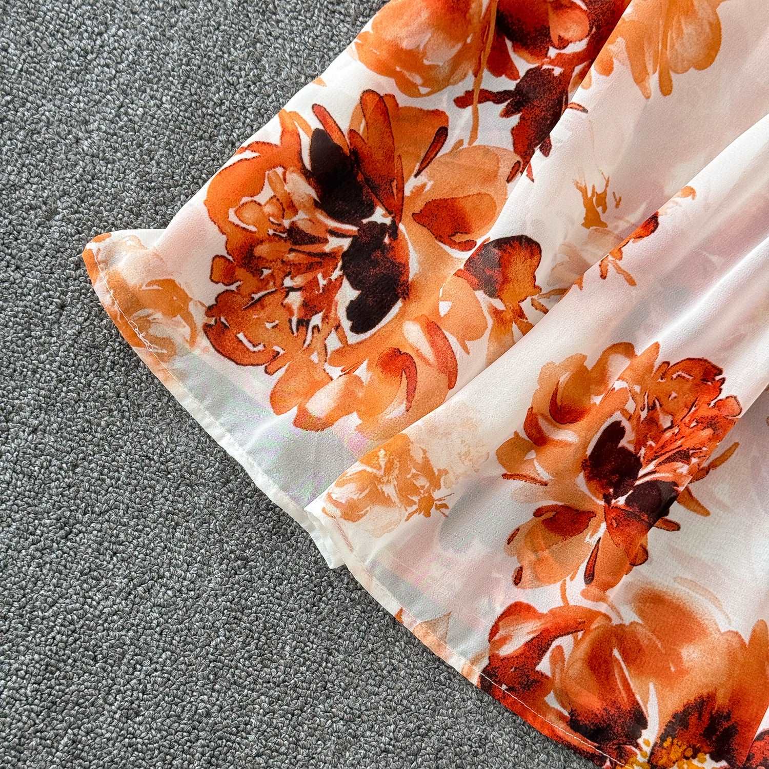 Women's Lace-up Bow Collar Slim Fit Long Chiffon Dress - ChoreGirl