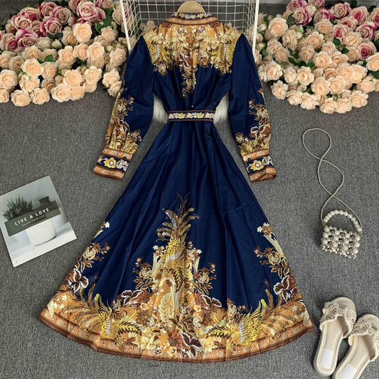 Women's High Waist Round Neck Shirt Dress - ChoreGirl