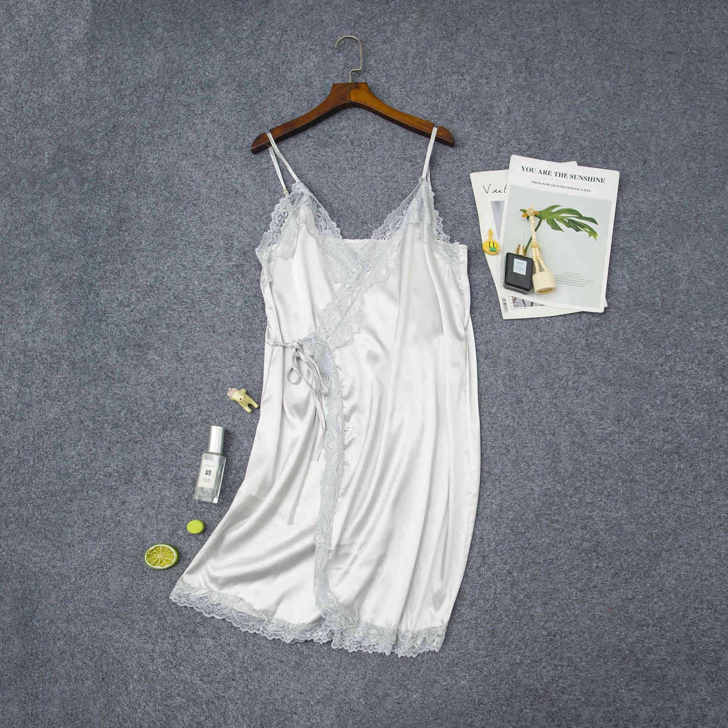 Women's Elastic Short Satin Nightdress - ChoreGirl