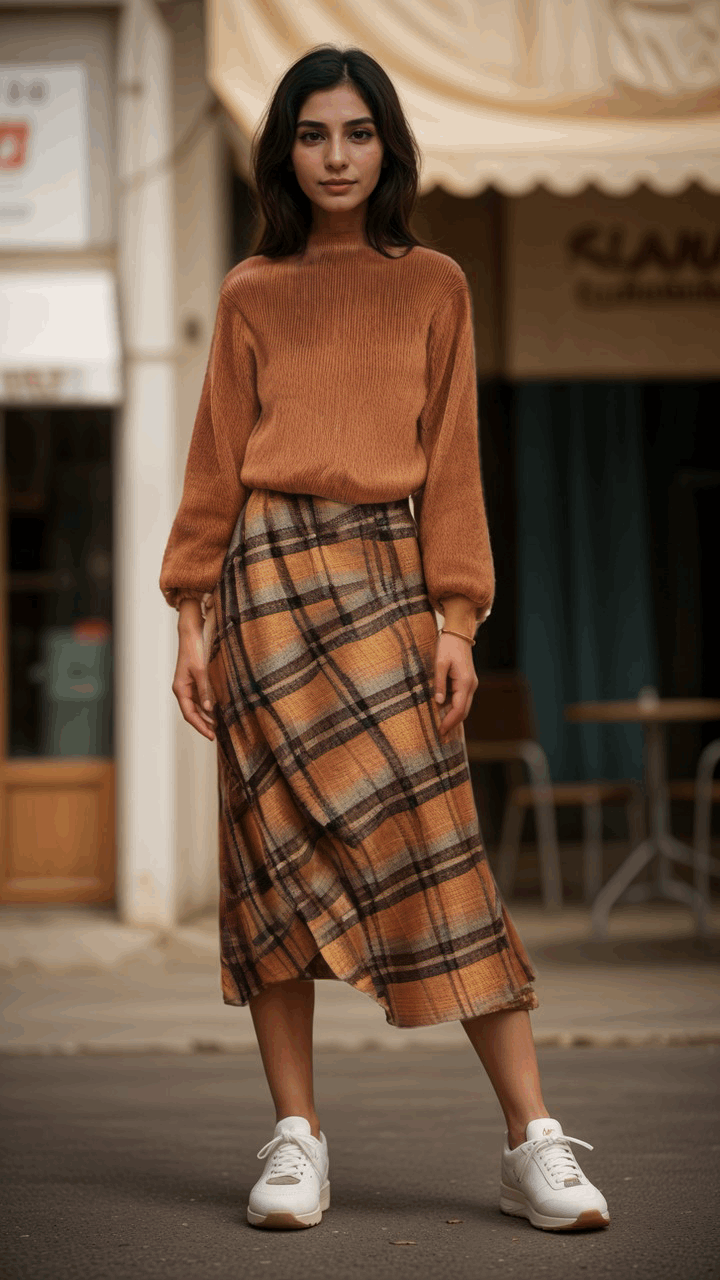 Women's Casual Skirt and Jumper Two-piece Outfit Set - ChoreGirl