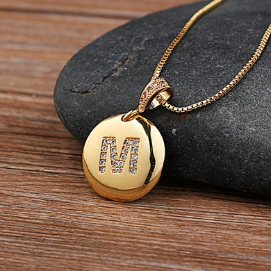 Fashion Jewelery Letter Necklace with Glossy Diamonds - ChoreGirl