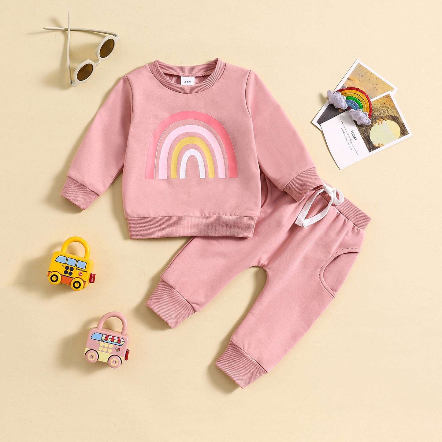 Baby Girl Long-sleeved Sweatshirt and Pants Two-piece Outfit Set - ChoreGirl