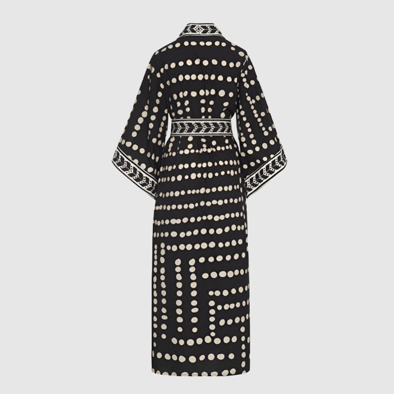 Women's Long Sleeve Loose Bikini Cover Up Beach Robe - ChoreGirl