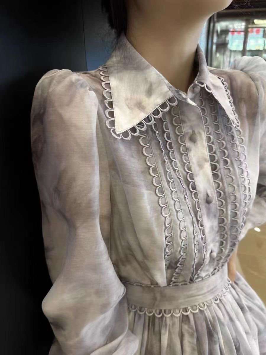 Women's Lace Bubble Sleeve Blouse and Skirt Outfit Set - ChoreGirl