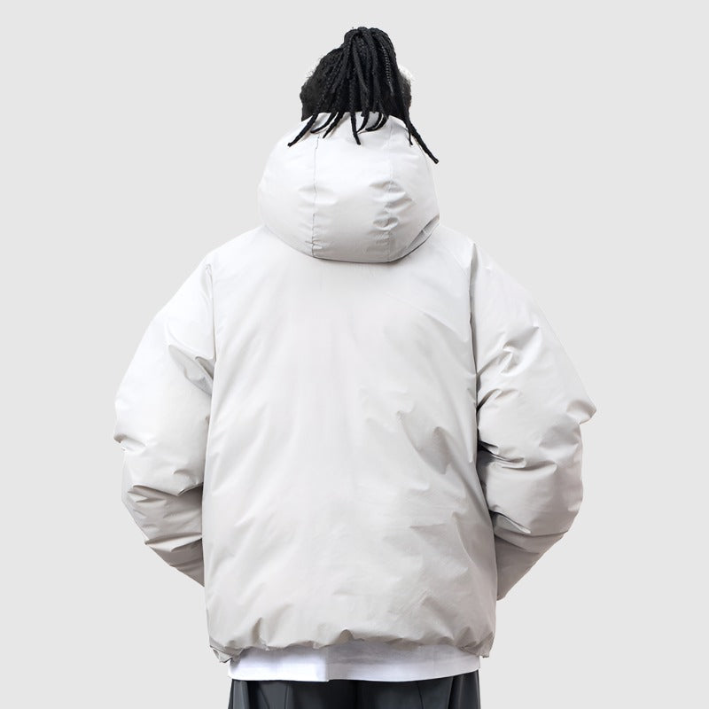 Men's Functional Oblique Zipper Hooded Loose Fit Coat - ChoreGirl