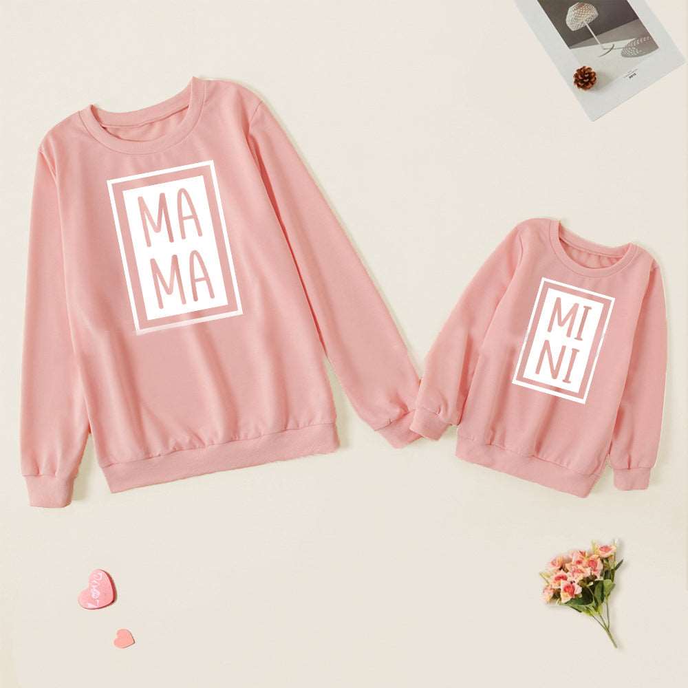 Mother and Daughter Gray, Black And White Three-color Sweatshirts - ChoreGirl