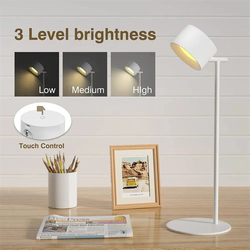 Cordless Magnetic 360 Rotate LED USB Rechargeable Lamp - ChoreGirl