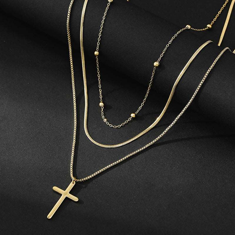 Unisex Vintage Rose Gold Multi-layer Chain Necklace - ChoreGirl