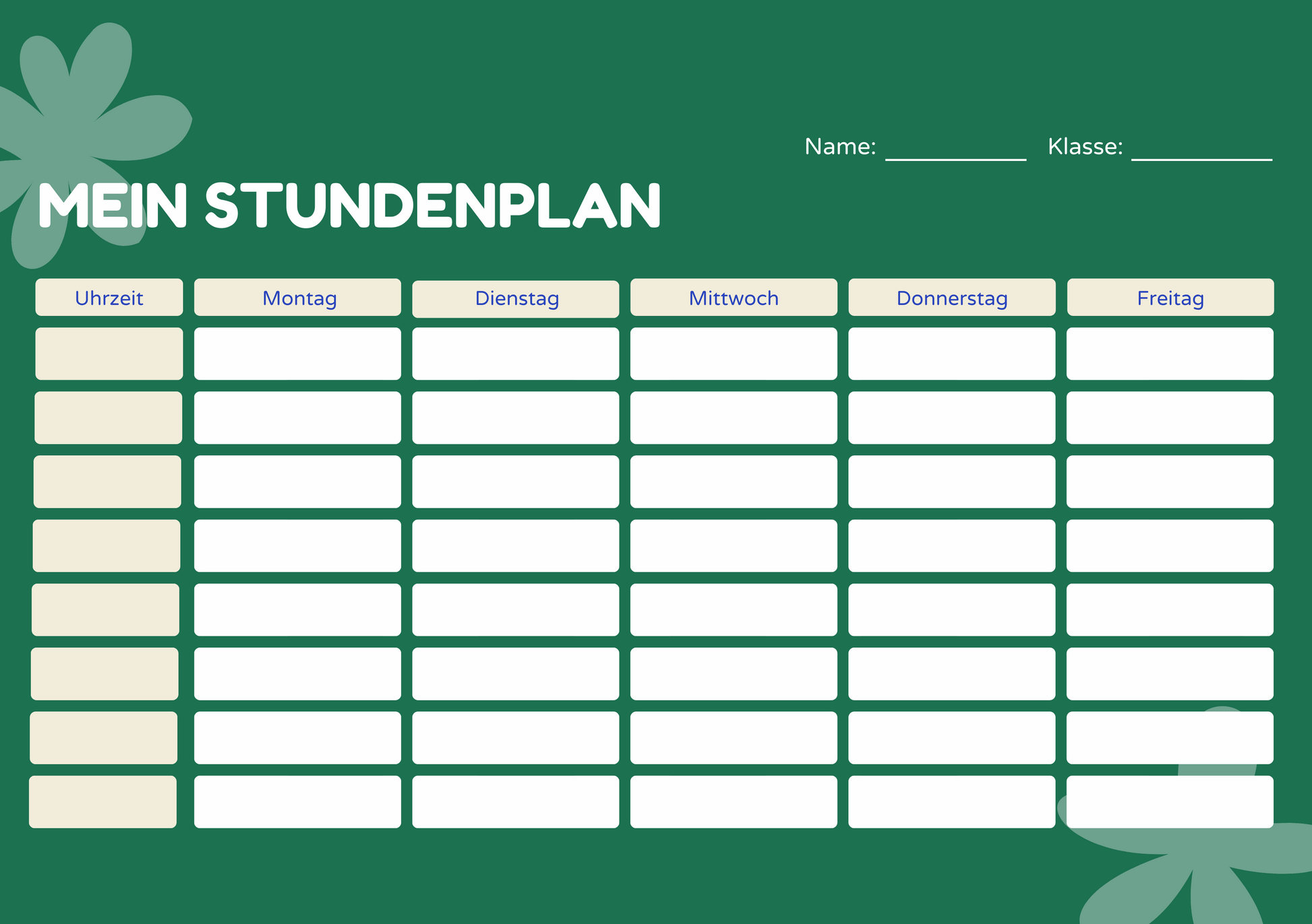 Custom Timetable with Colorful Designs - Available in German and English | PERSONALIZED - ChoreGirl