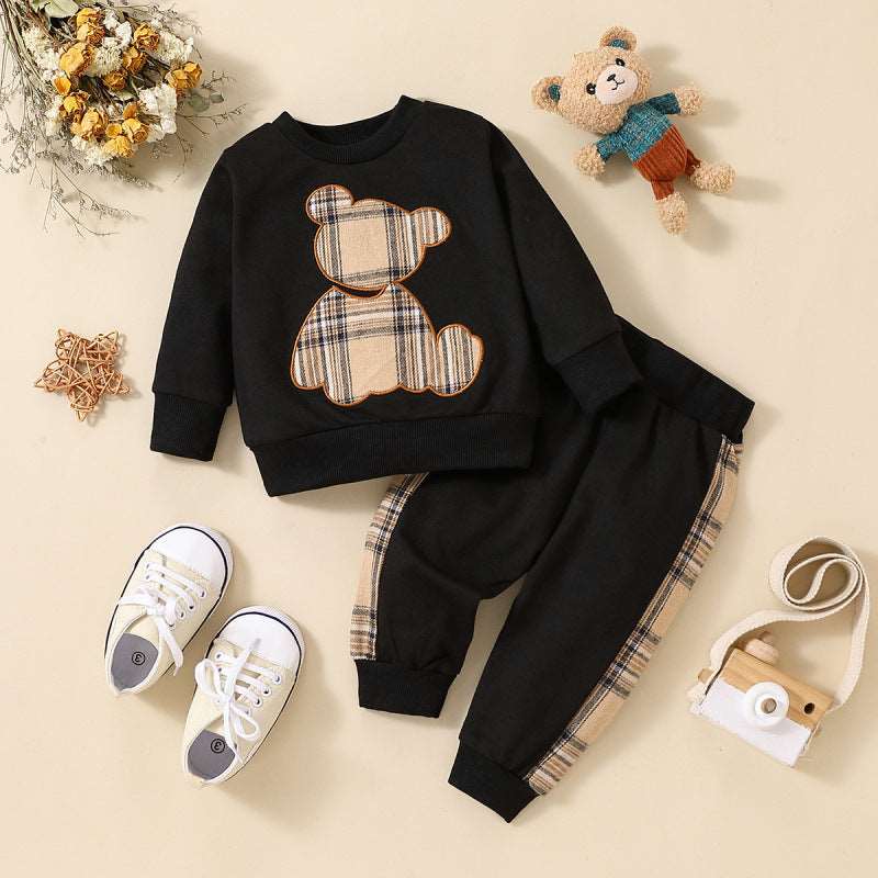 Baby Boy Long Sleeved Sweatshirt and Pants Two-piece Outfit Set - ChoreGirl